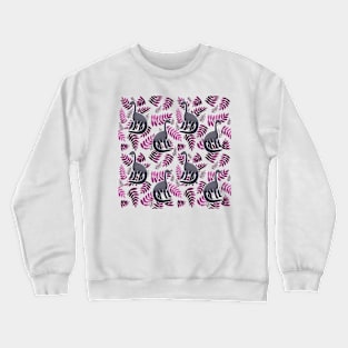 Modern Dinosaur Pattern - Pink Crewneck Sweatshirt